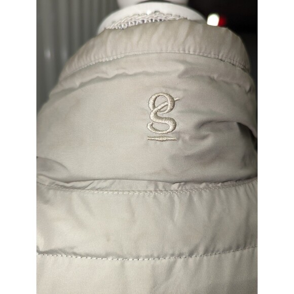 y2k Gear for Sports Medium Down Feather Reversible Navy Beige Quilted Vest - Picture 3 of 6